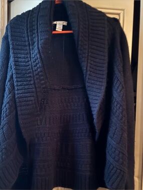 (JFC) preowned Christopher and Banks Shawl-Collar Knit Sweater - black size L